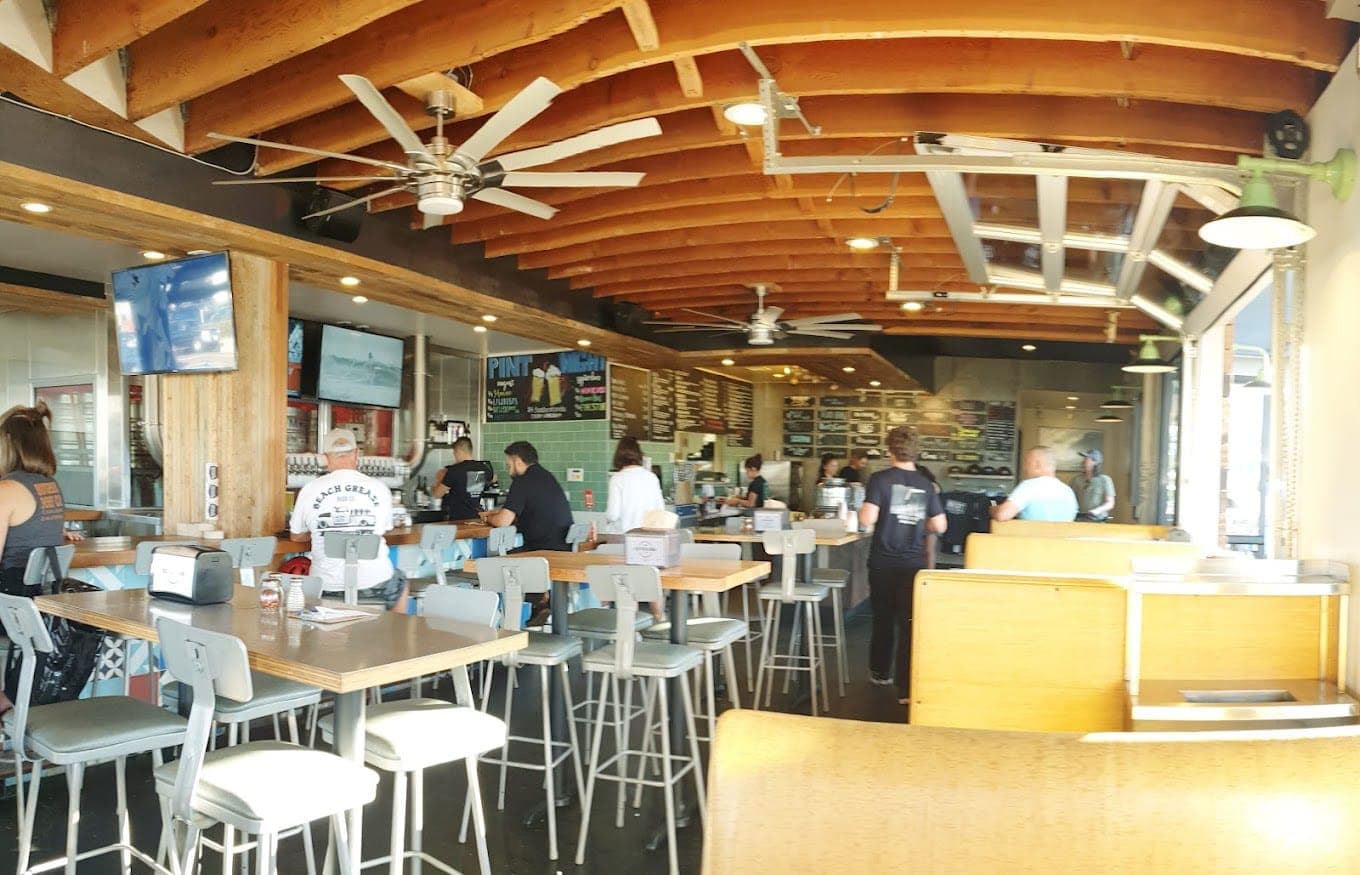 Bar seating inside the Oceanside restaurant